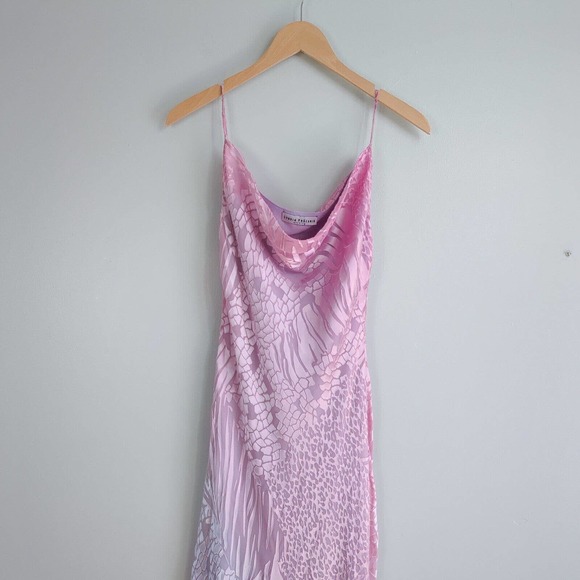Elegant light pink lavender purple ombre silk maxi gown - Picture 9 of 16